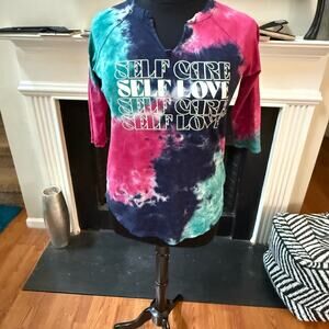 Torrid Tie-Dye Self Care Tee - Pink, Blue, Green